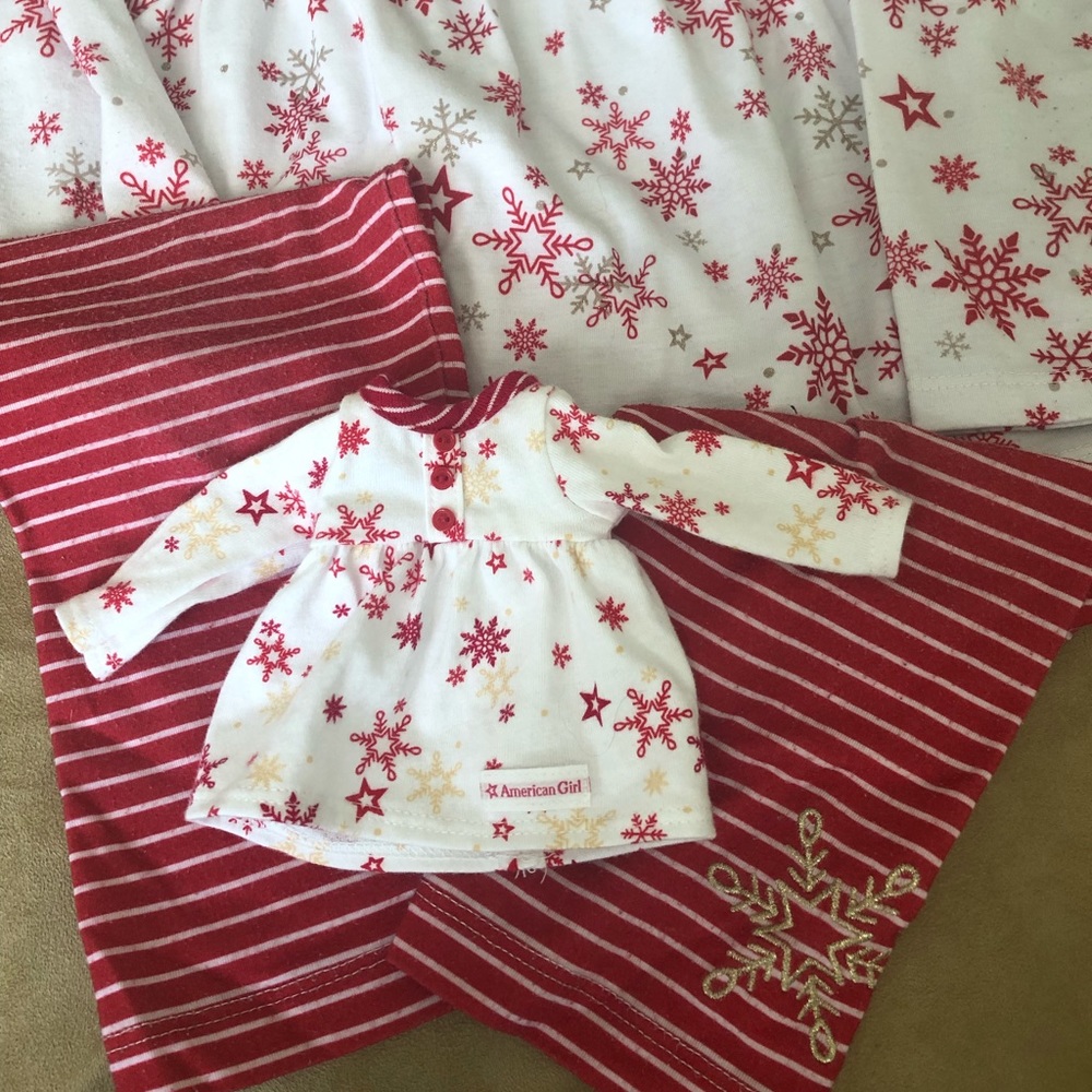 American Girl PJ set girl size 6 & doll